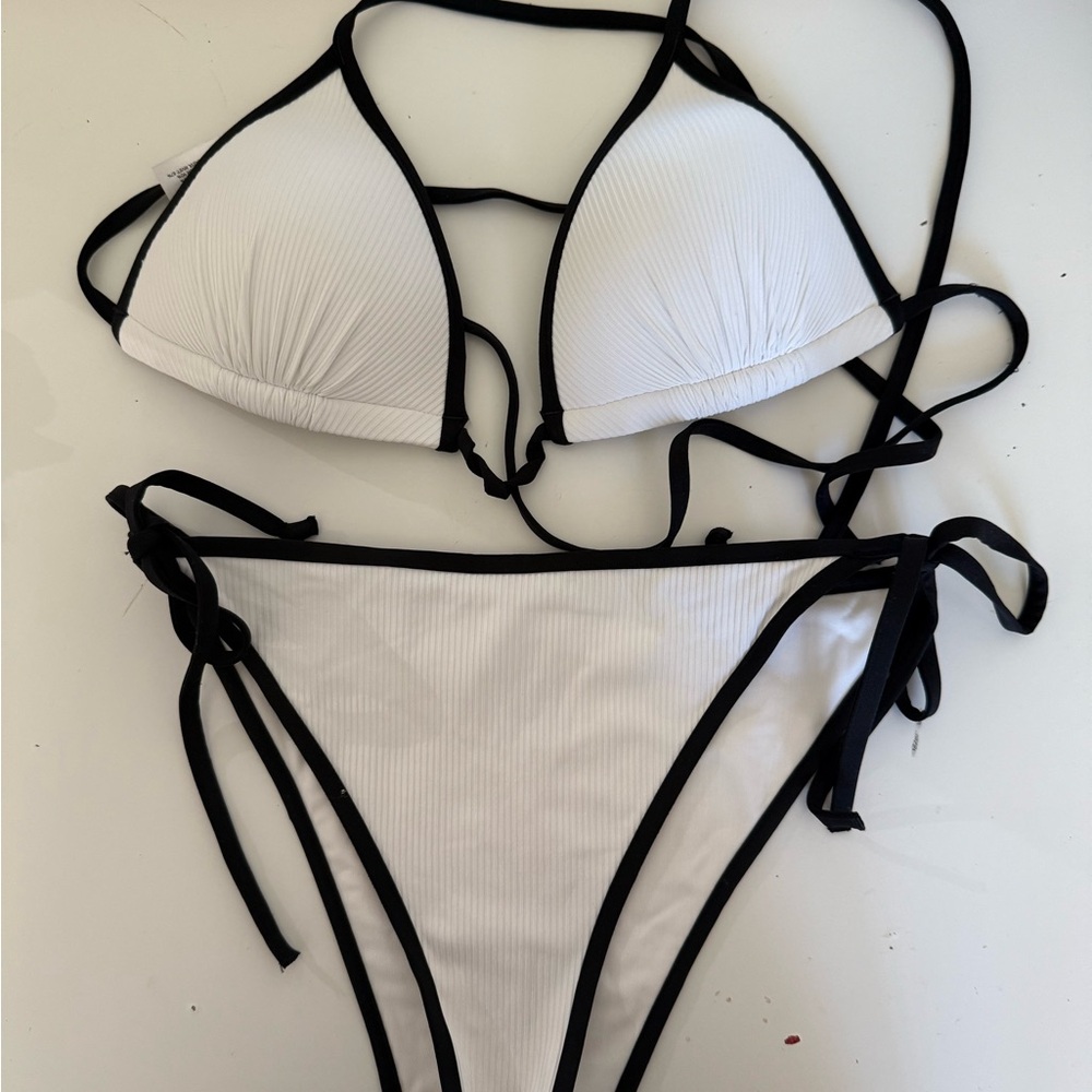 H&M White and Black Bikini